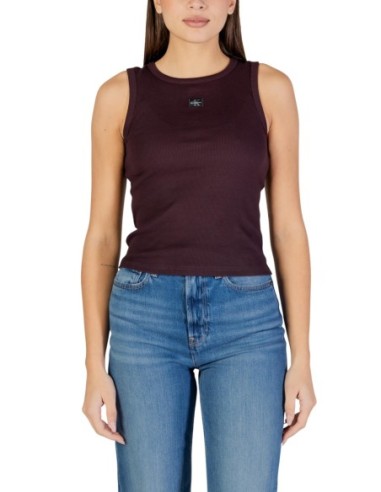 Calvin Klein Jeans top femme marron coton stretch