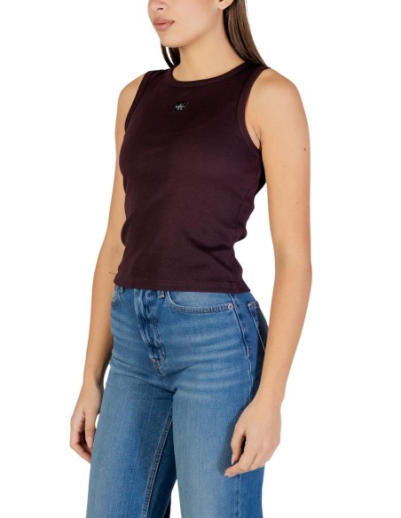 Calvin Klein Jeans top femme marron coton stretch