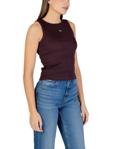 Calvin Klein Jeans top femme marron coton stretch