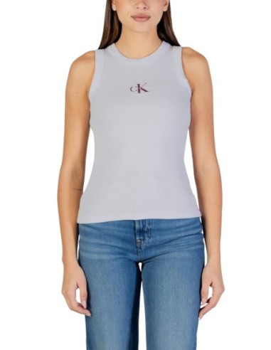 Calvin Klein Jeans débardeur femme lilas coton stretch