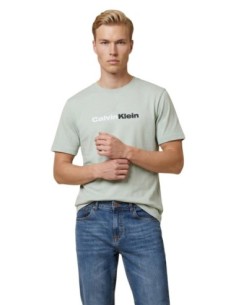 Calvin Klein Jeans t-shirt homme bleu azur imprimé