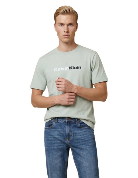 Calvin Klein Jeans t-shirt homme bleu azur imprimé