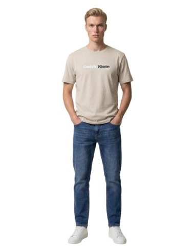Calvin Klein Jeans t-shirt homme beige imprimé