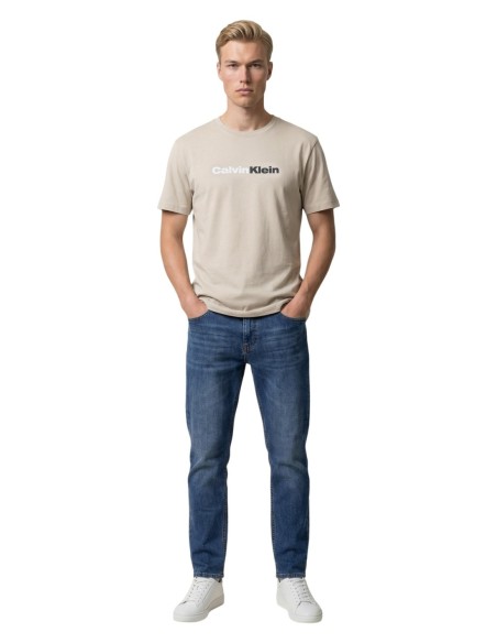 Calvin Klein Jeans t-shirt homme beige imprimé