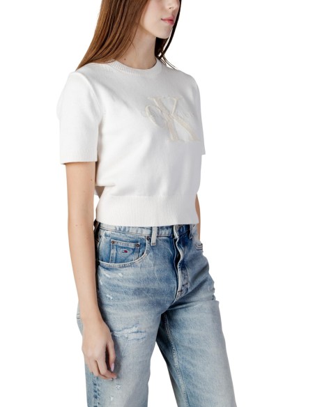 Calvin Klein Jeans pull femme beige coton
