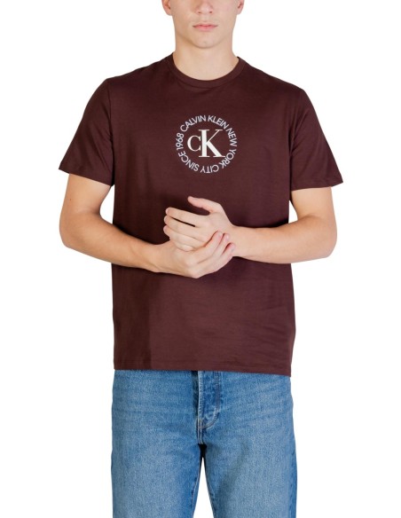 Calvin Klein Jeans t-shirt homme marron imprimé