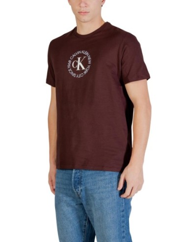 Calvin Klein Jeans t-shirt homme marron imprimé
