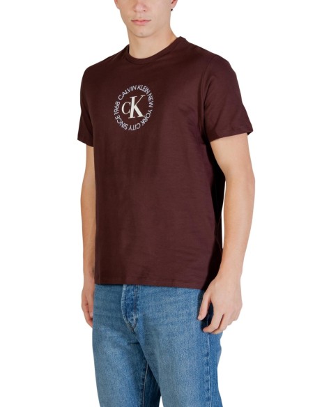 Calvin Klein Jeans t-shirt homme marron imprimé
