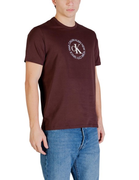 Calvin Klein Jeans t-shirt homme marron imprimé