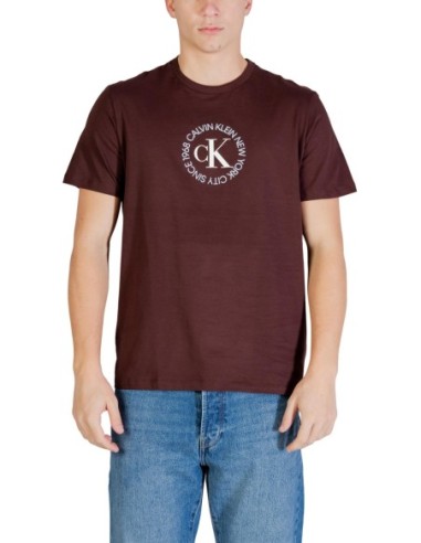 Calvin Klein Jeans t-shirt homme marron imprimé