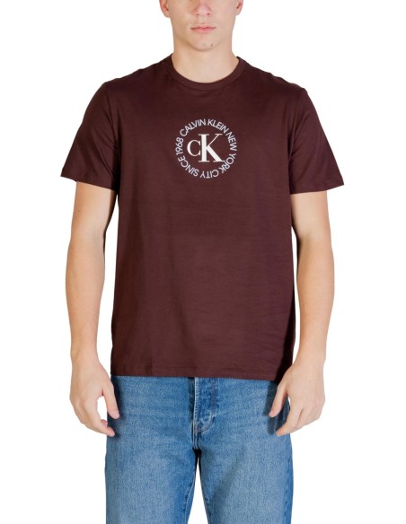 Calvin Klein Jeans t-shirt homme marron imprimé