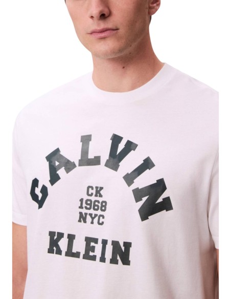 Calvin Klein Jeans t-shirt homme blanc imprimé