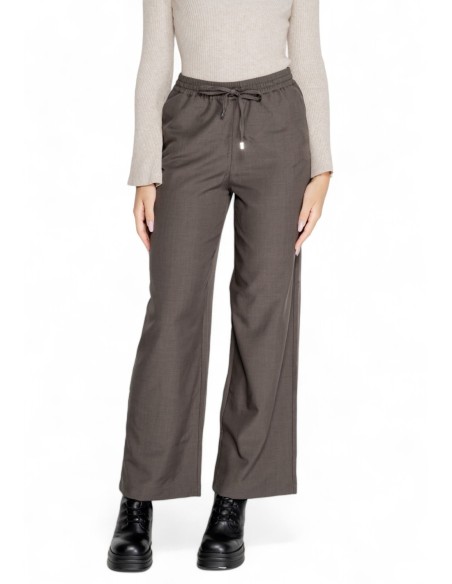Only pantalon femme gris à lacets – Hiver