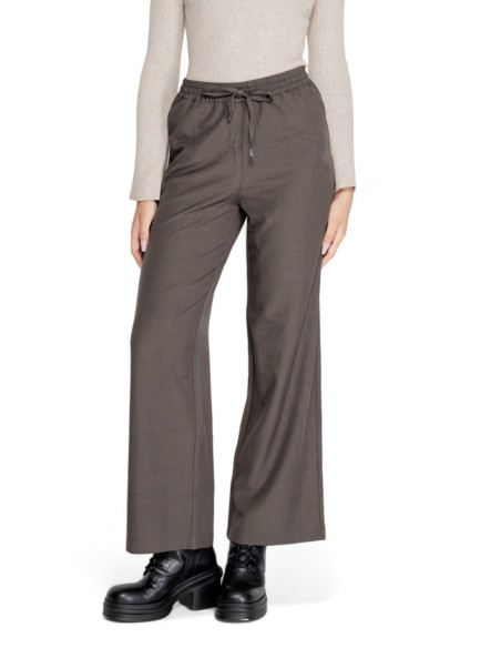 Only pantalon femme gris à lacets – Hiver