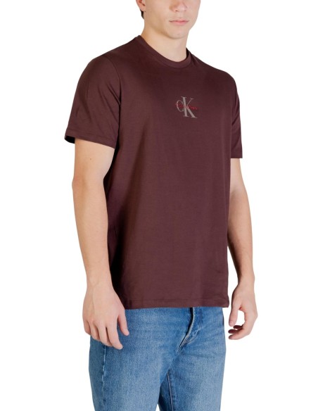 Calvin Klein Jeans t-shirt homme marron imprimé