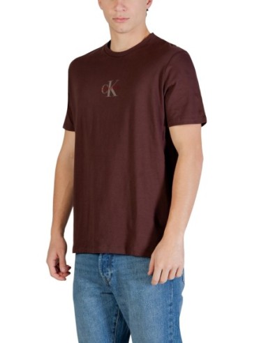 Calvin Klein Jeans t-shirt homme marron imprimé