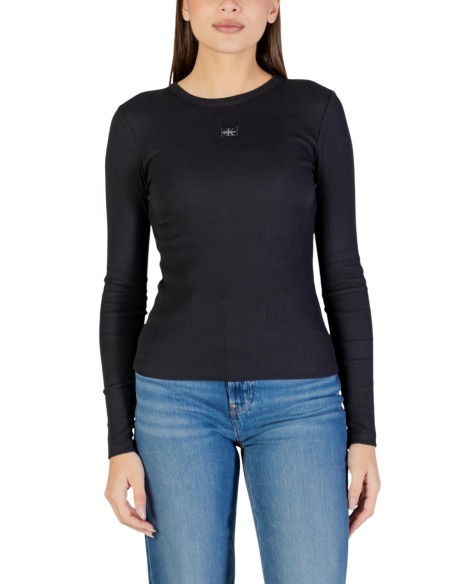 Calvin Klein Jeans t-shirt femme noir manches longues