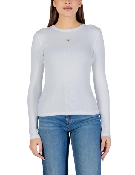 Calvin Klein Jeans t-shirt femme blanc manches longues