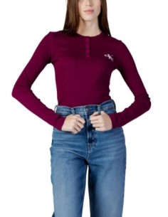Calvin Klein Jeans t-shirt femme bordeaux manches longues