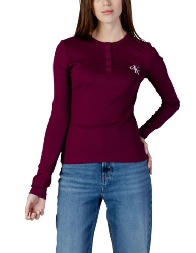 Calvin Klein Jeans t-shirt femme bordeaux manches longues