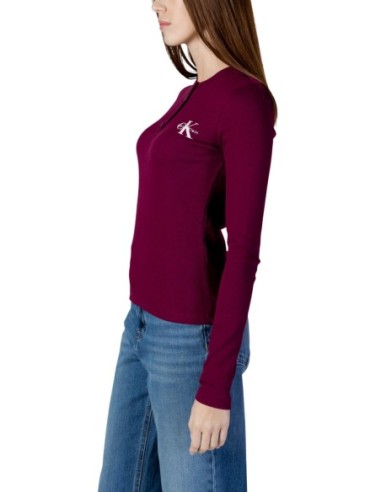 Calvin Klein Jeans t-shirt femme bordeaux manches longues