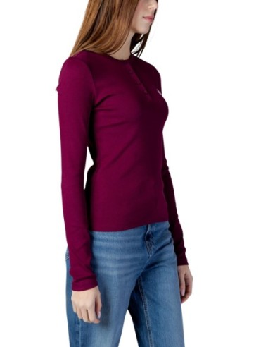Calvin Klein Jeans t-shirt femme bordeaux manches longues