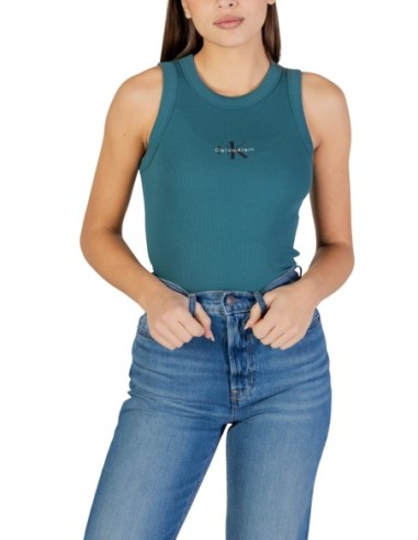Calvin Klein Jeans débardeur femme vert coton