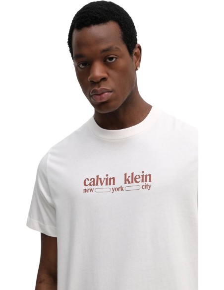 Calvin Klein Jeans t-shirt homme beige CK NYC