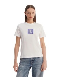 Calvin Klein Jeans t-shirt femme blanc imprimé