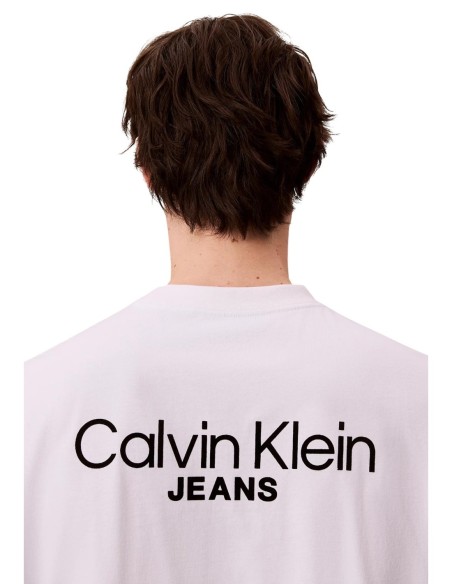 Calvin Klein Jeans t-shirt homme blanc coton