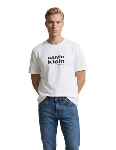 Calvin Klein Jeans t-shirt homme blanc imprimé CKJ