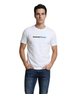 Calvin Klein Jeans t-shirt homme blanc imprimé