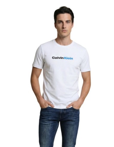 Calvin Klein Jeans t-shirt homme blanc imprimé