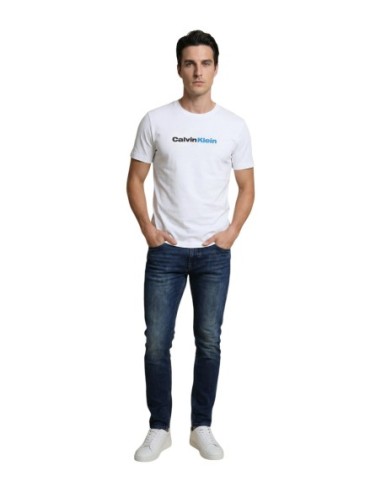 Calvin Klein Jeans t-shirt homme blanc imprimé