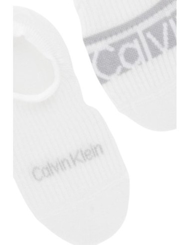 Calvin Klein Jeans chaussettes footie femme blanches lot 2