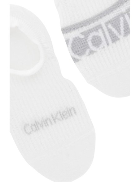 Calvin Klein Jeans chaussettes footie femme blanches lot 2
