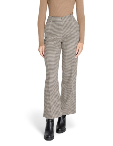 Only pantalon femme beige à carreaux – Hiver
