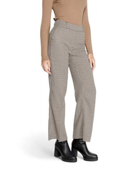 Only pantalon femme beige à carreaux – Hiver