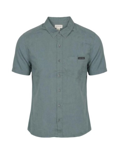 Calvin Klein Jeans chemise homme verte lin
