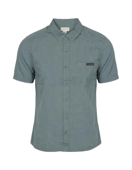Calvin Klein Jeans chemise homme verte lin