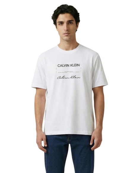 Calvin Klein Jeans t-shirt homme blanc imprimé