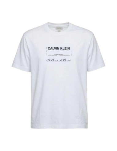 Calvin Klein Jeans t-shirt homme blanc imprimé