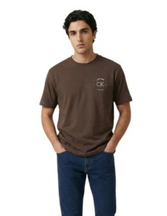Calvin Klein Jeans t-shirt homme marron imprimé