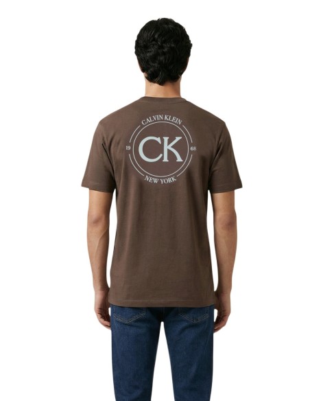 Calvin Klein Jeans t-shirt homme marron imprimé