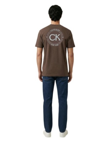 Calvin Klein Jeans t-shirt homme marron imprimé