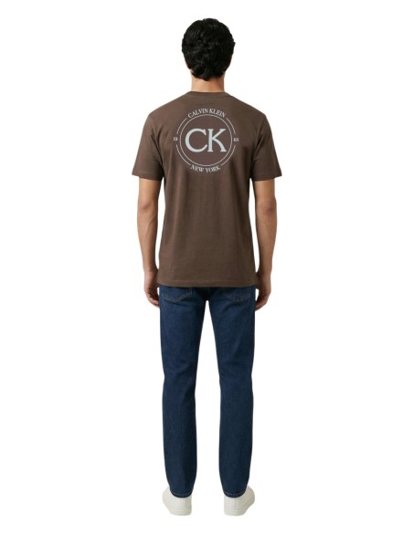 Calvin Klein Jeans t-shirt homme marron imprimé