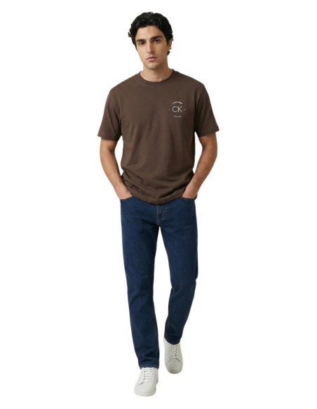 Calvin Klein Jeans t-shirt homme marron imprimé