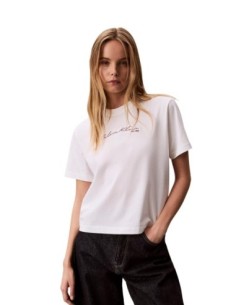 Calvin Klein Jeans t-shirt femme blanc imprimé