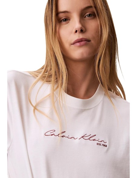 Calvin Klein Jeans t-shirt femme blanc imprimé