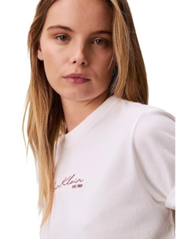 Calvin Klein Jeans t-shirt femme blanc imprimé
